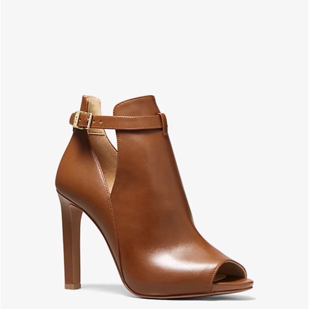 Michael Kors Lawson Leather Open-Toe Ankle Boot size 7M